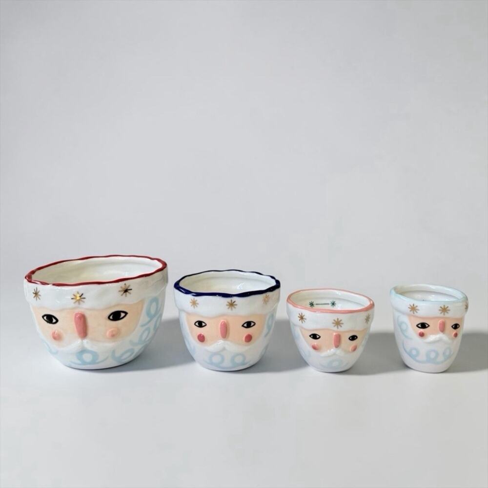 ANTHROPOLOGIE Bird Can Fox Pixie Santa Measuring CUPS SANTA CLAUSE RARE!!!!